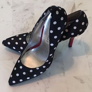 Sexy Rampage Stiletto Polka Dot Heels Red